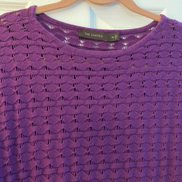 Short Sleeve Mesh Sweater Purple - Picture 2 of 3